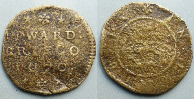 Lothbury, Edward Brisco 1670 penny